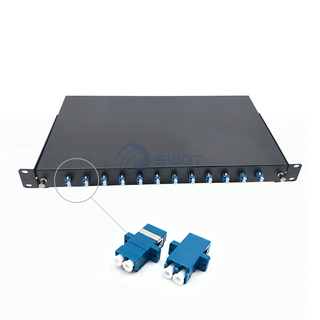1U 12 Puerto de 19 pulgadas de montaje en rack de montaje en el panel de conexión de fibra óptica ODF